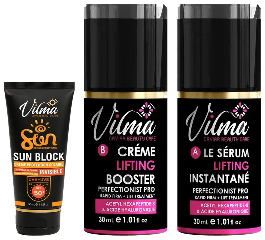 Duo Lifting Visage Immédiat – Sérum + Crème + Crème Solaire Offerte