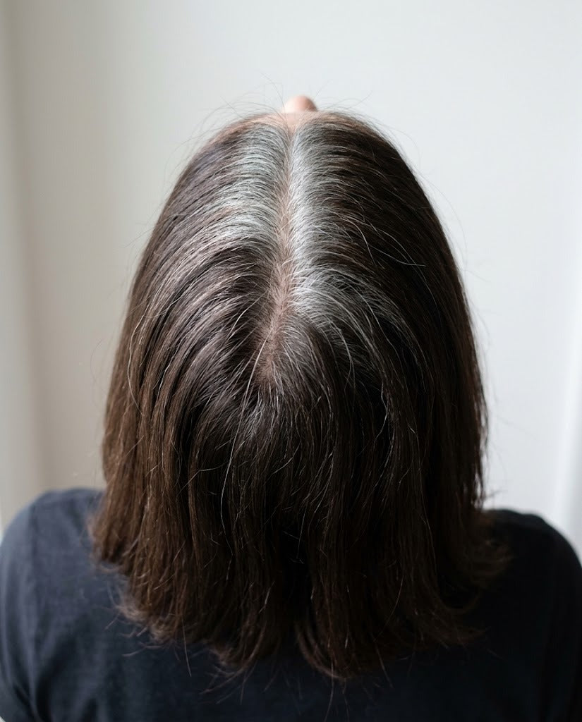 Cheveux gris avant le Pack Anti Cheveux Gris