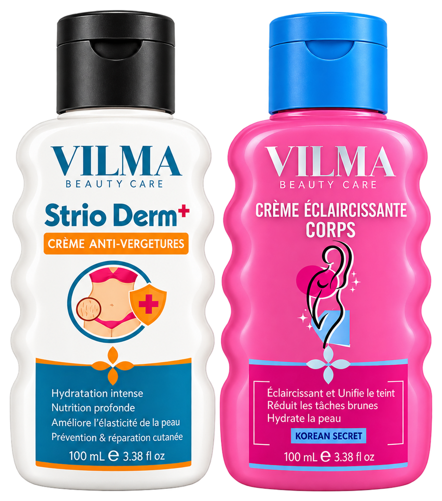 Crème Anti-Vergetures + Crème Eclaircissant Corps Cadeau